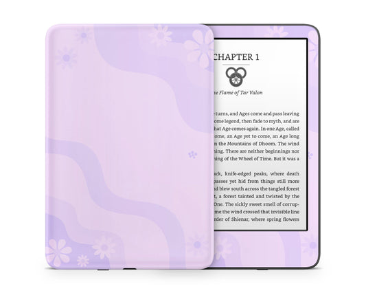 Lux Skins Kindle Purple Wavy Floral Kindle Gen 11 Skins - Art Floral Skin