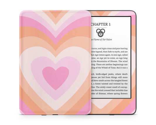 Lux Skins Kindle Retro Hearts Warm Pastel Kindle Gen 11 Skins - Art Abstract Skin