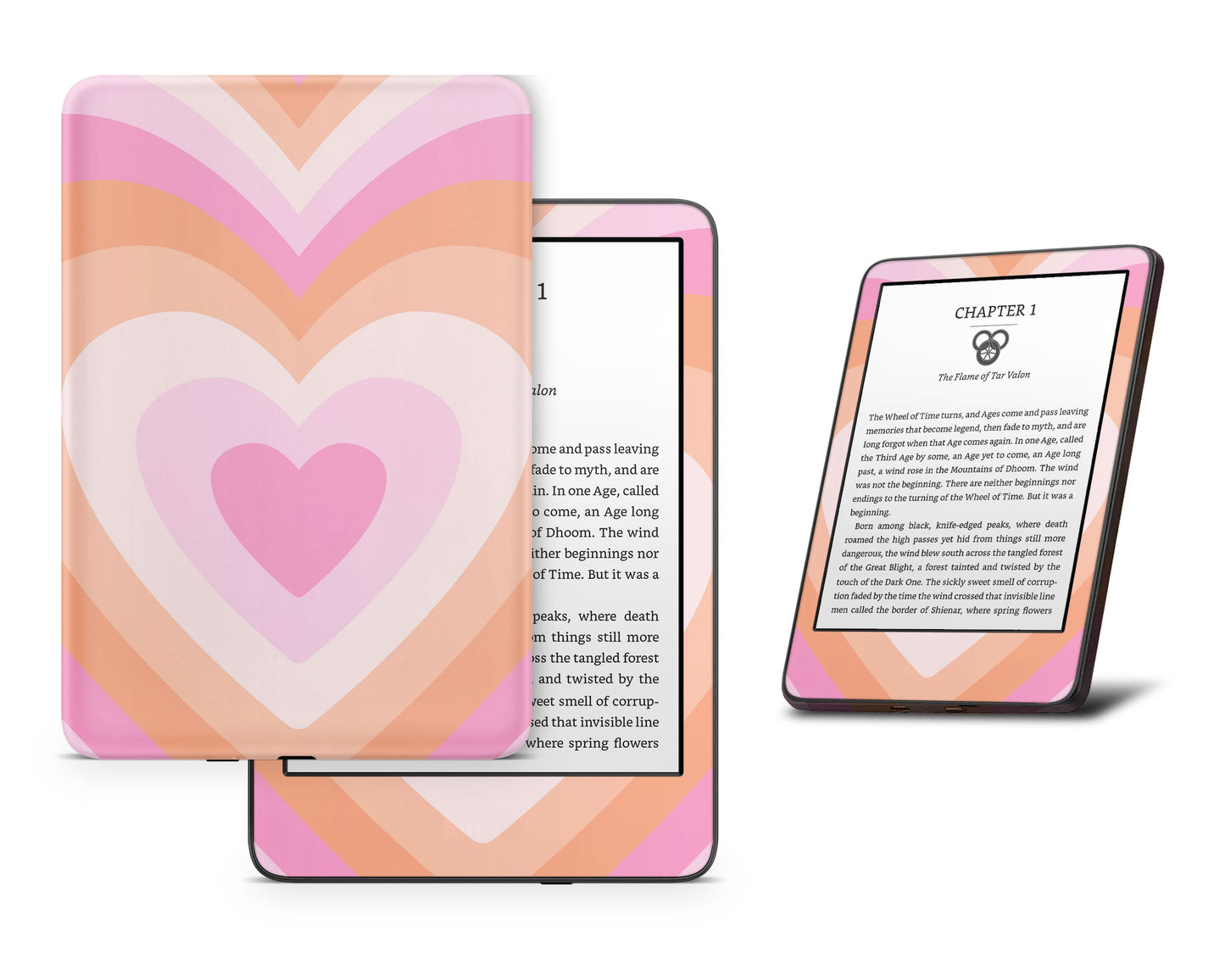 Lux Skins Kindle Retro Hearts Warm Pastel Kindle Gen 11 Skins - Art Abstract Skin