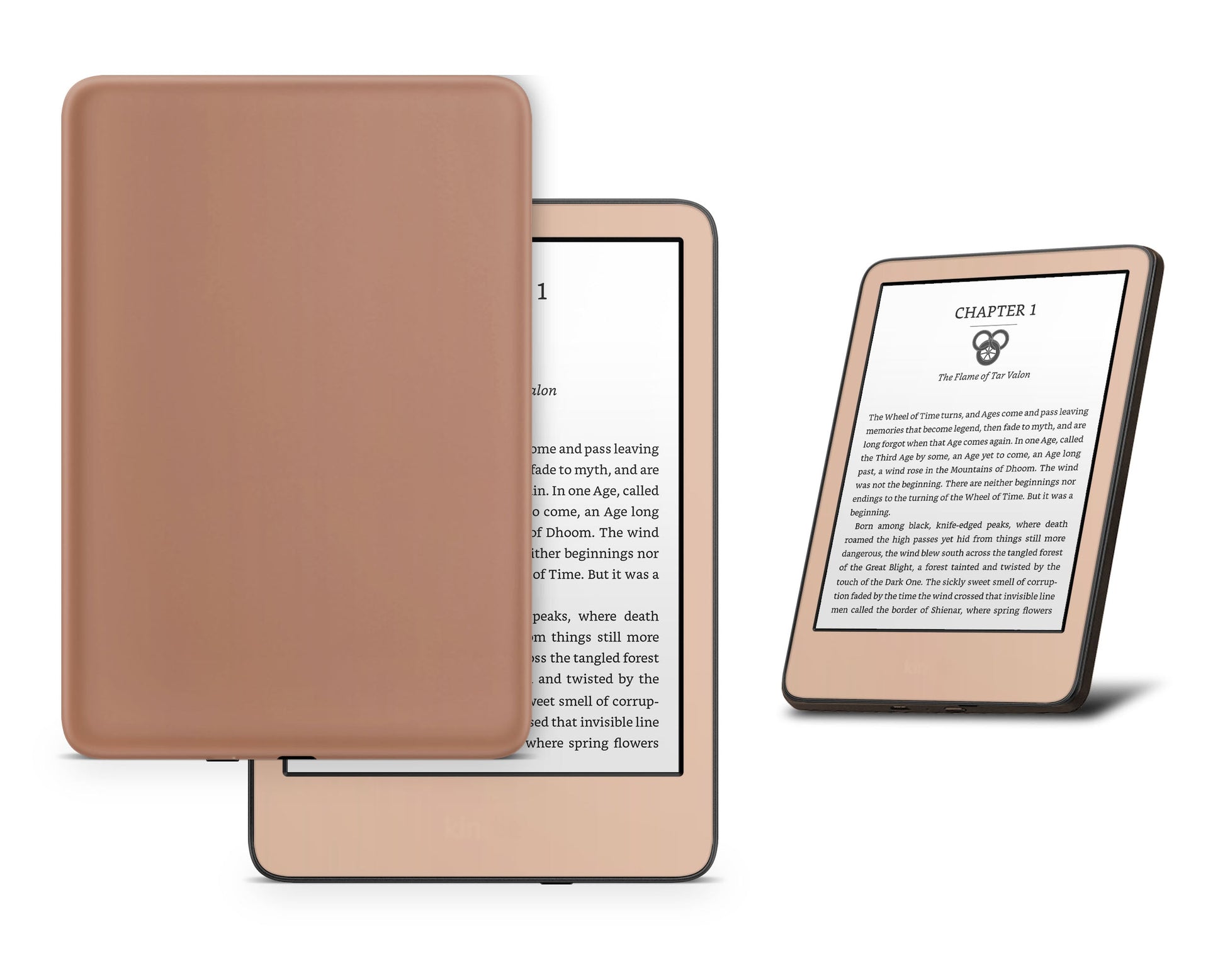 Lux Skins Kindle Caramel Mocha Kindle Gen 11 Skins - Solid Colours Colour Blocking Skin