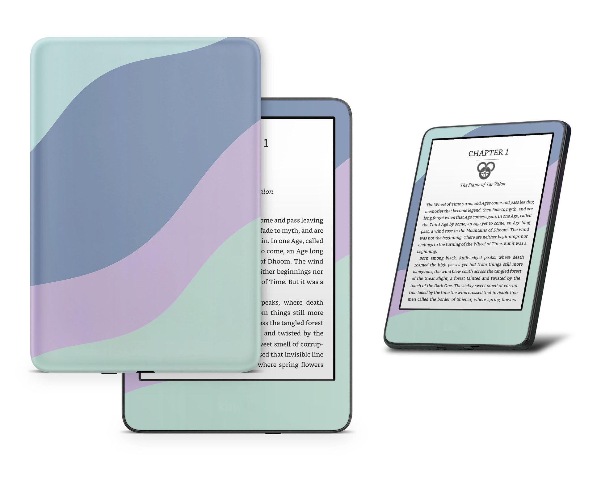 Lux Skins Kindle Blue Mint Color Blocking Abstract Kindle Gen 11 Skins - Solid Colours Colour Blocking Skin