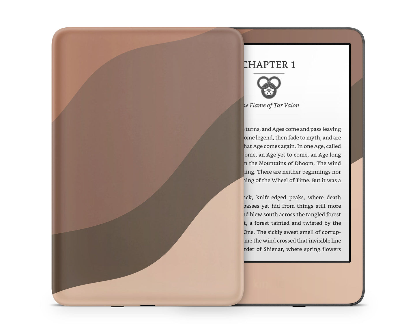 Lux Skins Kindle Caramel Mocha Abstract Kindle Gen 11 Skins - Solid Colours Colour Blocking Skin