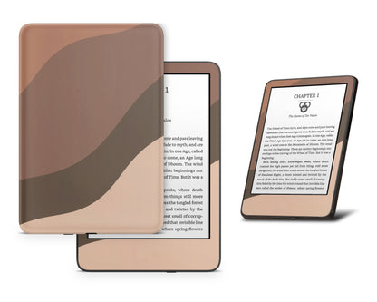 Lux Skins Kindle Caramel Mocha Abstract Kindle Gen 11 Skins - Solid Colours Colour Blocking Skin