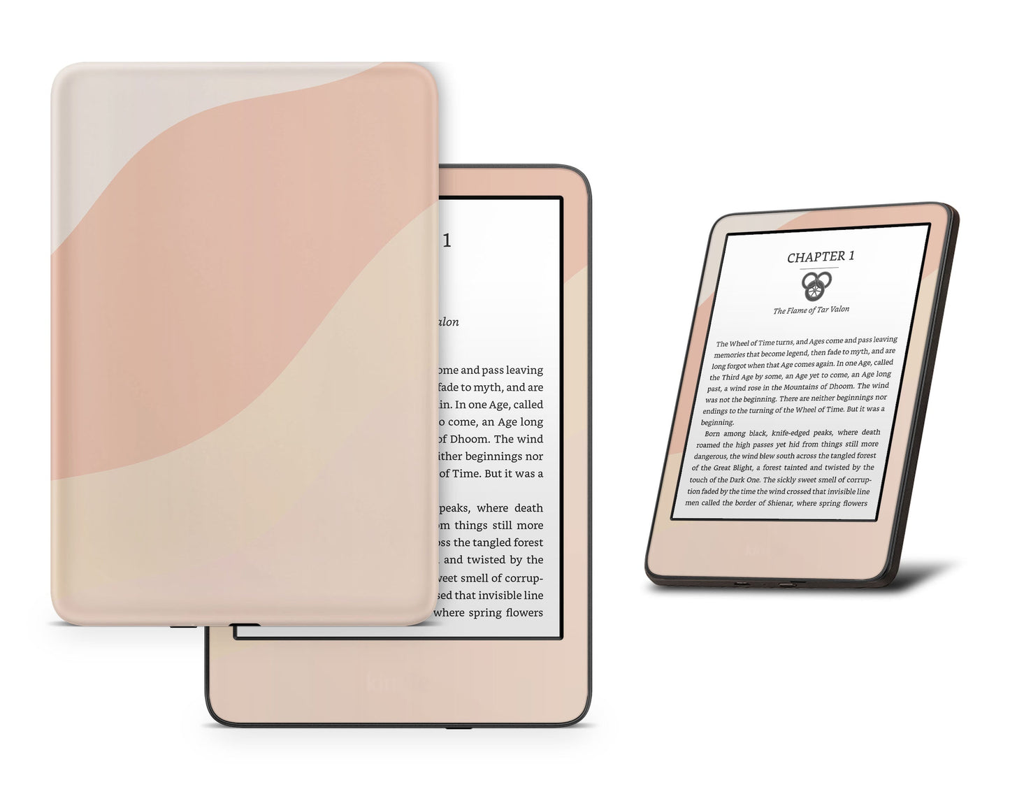 Lux Skins Kindle Peach Souffle Abstract Kindle Gen 11 Skins - Solid Colours Colour Blocking Skin