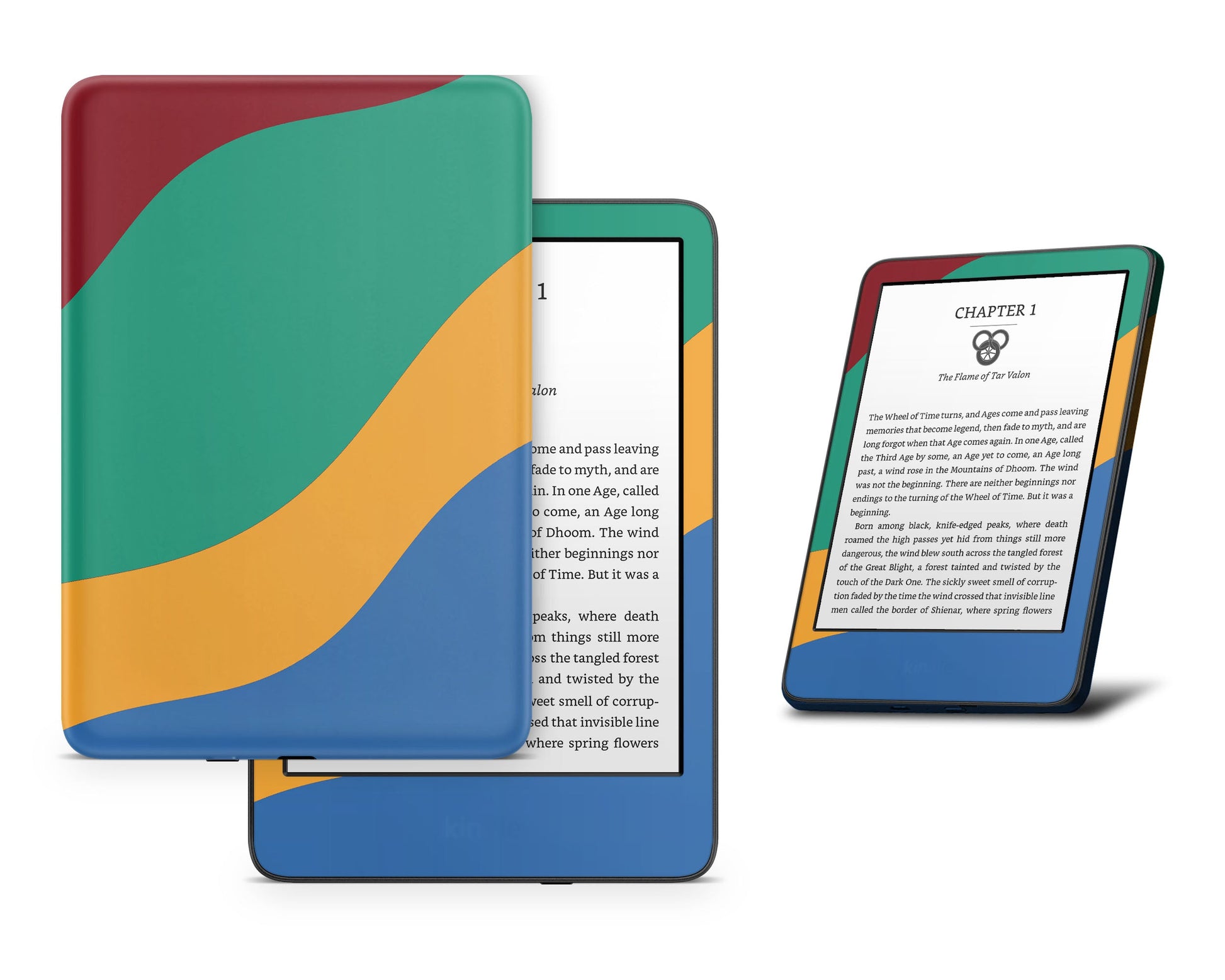 Lux Skins Kindle Retro Fearless Color Blocking Abstract Kindle Gen 11 Skins - Solid Colours Colour Blocking Skin