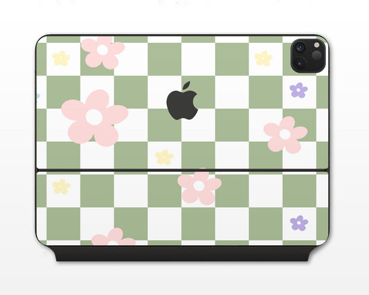 Lux Skins Magic Keyboard Danish Pastel Flower Green iPad Pro 13" (M4) Skins - Art Floral Skin