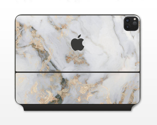 Lux Skins Magic Keyboard Ethereal White Gold Marble iPad Pro 13" (M4) Skins - Pattern Marble Skin