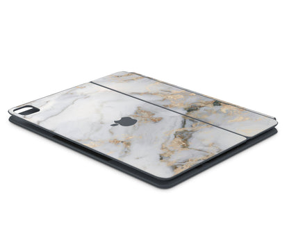 Lux Skins Magic Keyboard Ethereal White Gold Marble iPad Pro 11" (Gen 1-4) Skins - Pattern Marble Skin