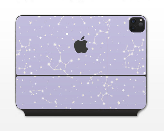 Lux Skins Magic Keyboard Constellation Stargazing Purple iPad Pro 13" (M4) Skins - Pattern Galaxy Skin