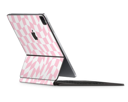 Lux Skins Magic Keyboard Pink Checkered Pattern iPad Pro 11" (M4) Skins - Art Artwork Skin