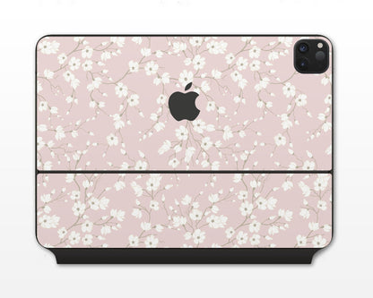 Lux Skins Magic Keyboard Pale Pink Blossom iPad Pro 13" (M4) Skins - Art Floral Skin