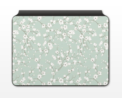 Lux Skins Magic Keyboard Pale Mint Blossom iPad Pro 12.9" (Gen 3-6) Skins - Art Floral Skin