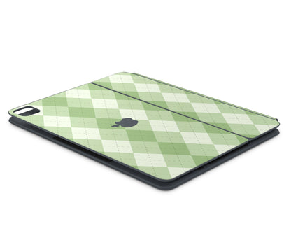 Lux Skins Magic Keyboard Matcha Argyle iPad Pro 11" (Gen 1-4) Skins - Art Artwork Skin