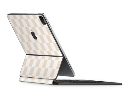 Lux Skins Magic Keyboard Checkered Beige iPad Pro 11" (M4) Skins - Pattern Artwork Skin