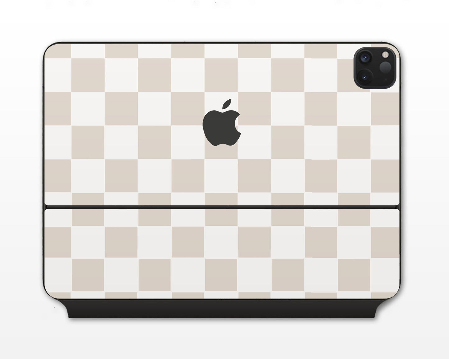 Lux Skins Magic Keyboard Almond Checkered iPad Pro 13" (M4) Skins - Pattern Artwork Skin