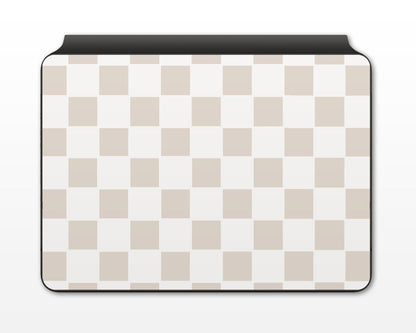 Lux Skins Magic Keyboard Almond Checkered iPad Pro 12.9" (Gen 3-6) Skins - Pattern Artwork Skin