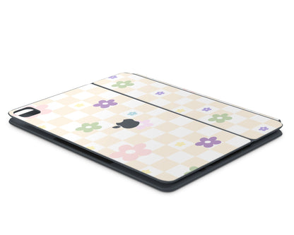 Lux Skins Magic Keyboard Pastel Yellow Retro Danish Pastel Flower iPad Pro 11" (Gen 1-4) Skins - Art Floral Skin