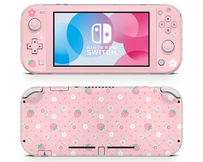 Kawaii Strawberry Daisy Nintendo Switch Lite Skin Value Gift Set