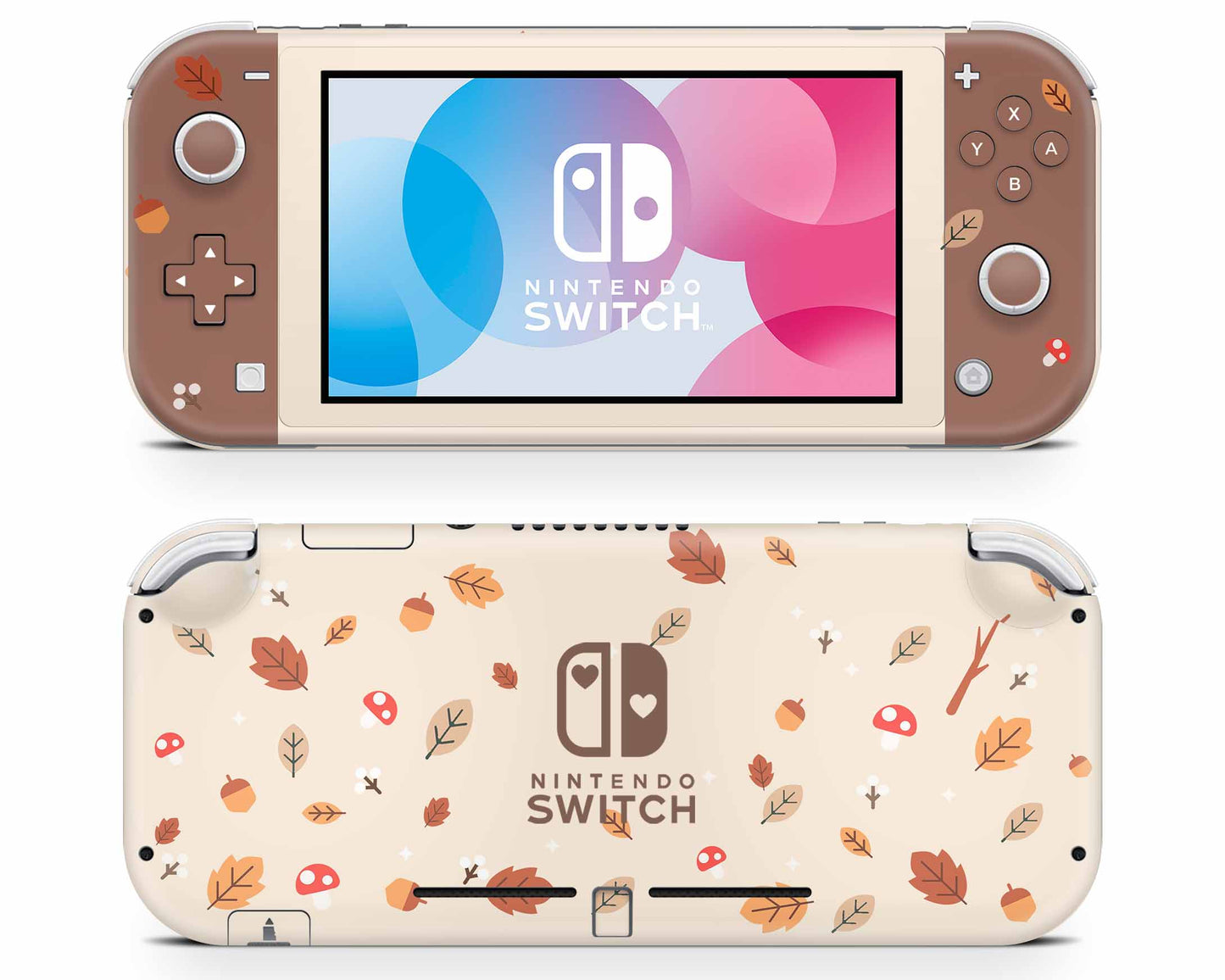 Cute Mushroom Leaves Nintendo Switch Lite Skin