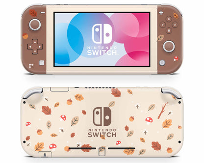 Cute Mushroom Leaves Nintendo Switch Lite Skin