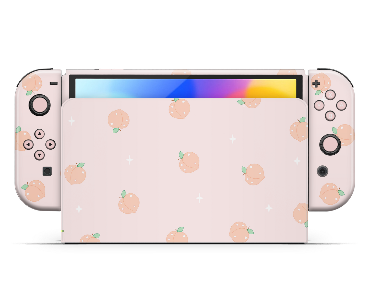 Soft Pastel Peaches Nintendo Switch OLED Skin