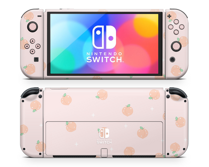 Soft Pastel Peaches Nintendo Switch OLED Skin