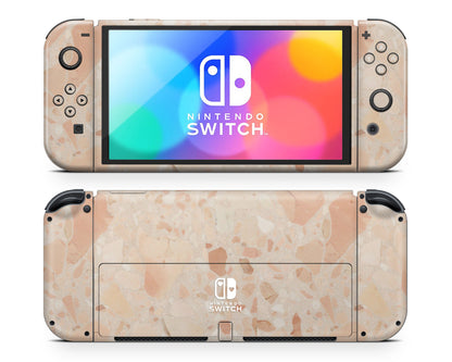 Rosy Blush Terrazzo Nintendo Switch OLED Skin