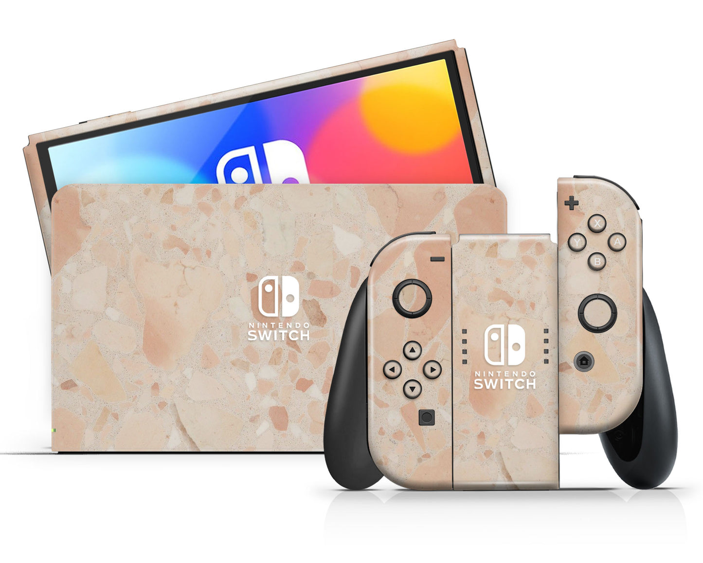 Rosy Blush Terrazzo Nintendo Switch OLED Skin