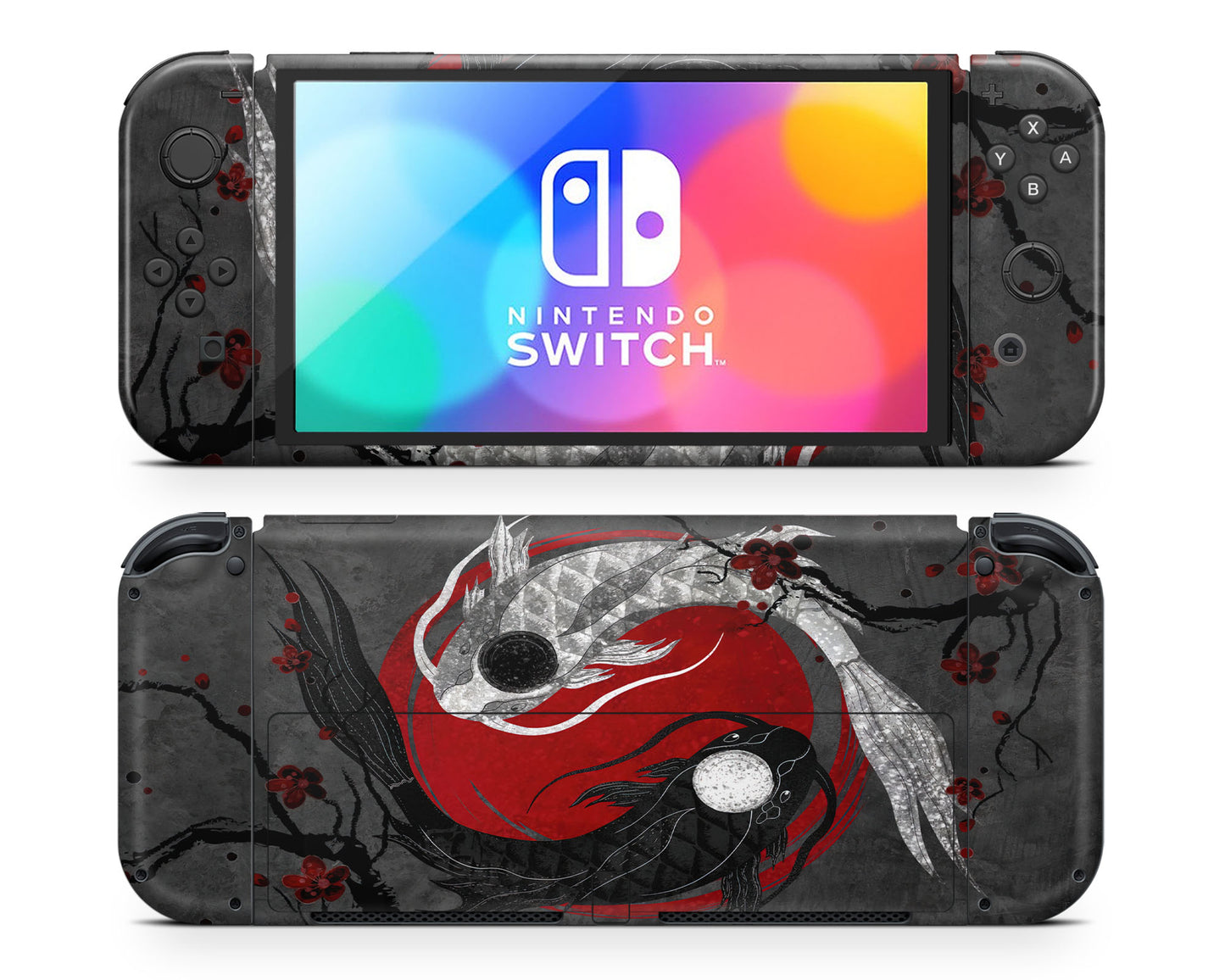 Yin Yang Rose Koi Nintendo Switch OLED Skin