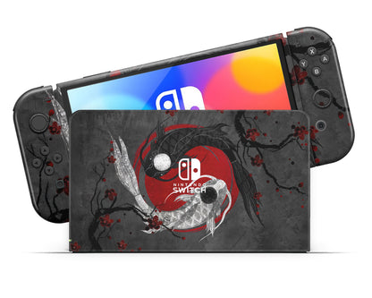 Yin Yang Rose Koi Nintendo Switch OLED Skin