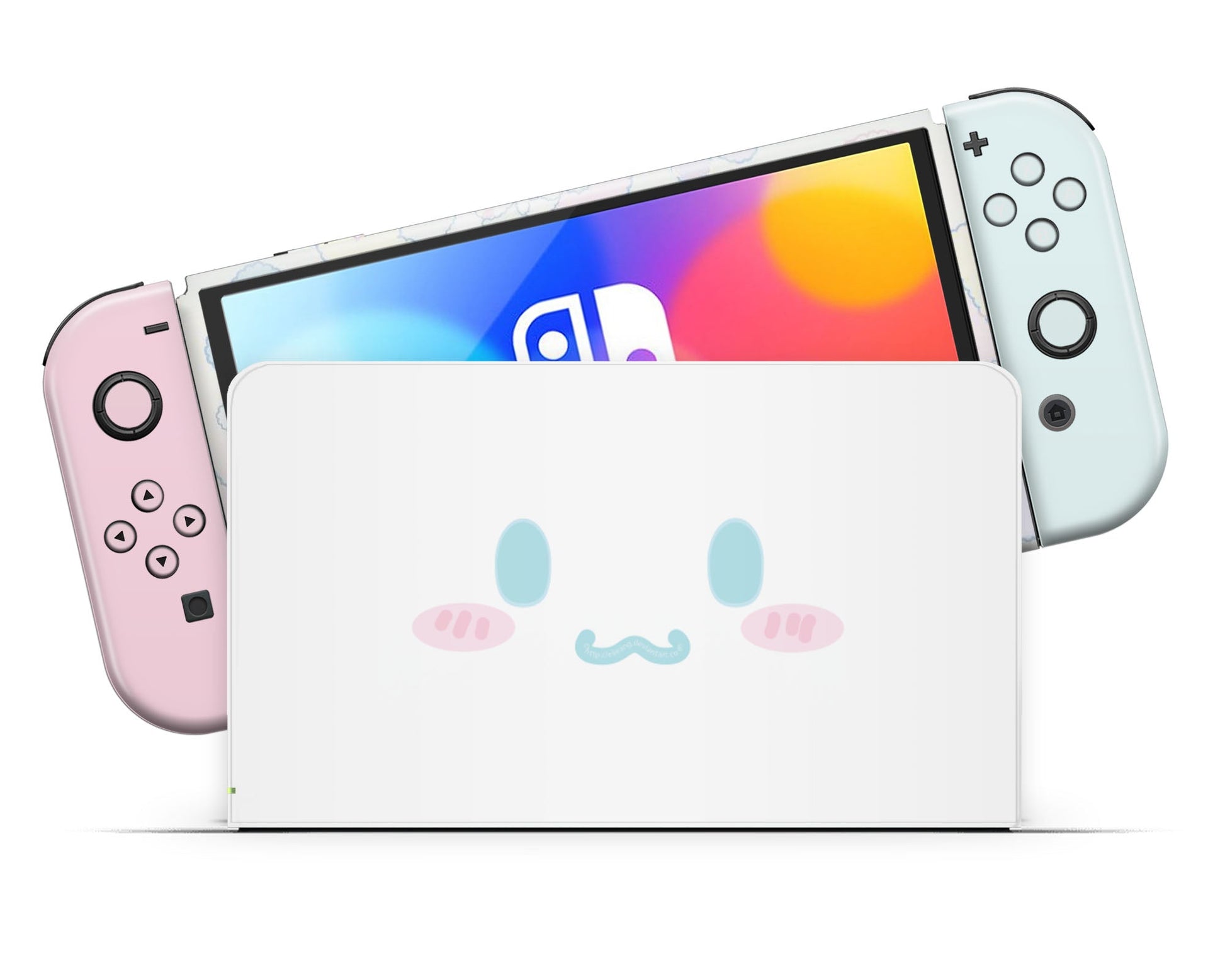 Lux Skins Nintendo Switch OLED Cinnamoroll Cute White Puppy Face Full Set Skins - Anime Cinnamoroll Skin