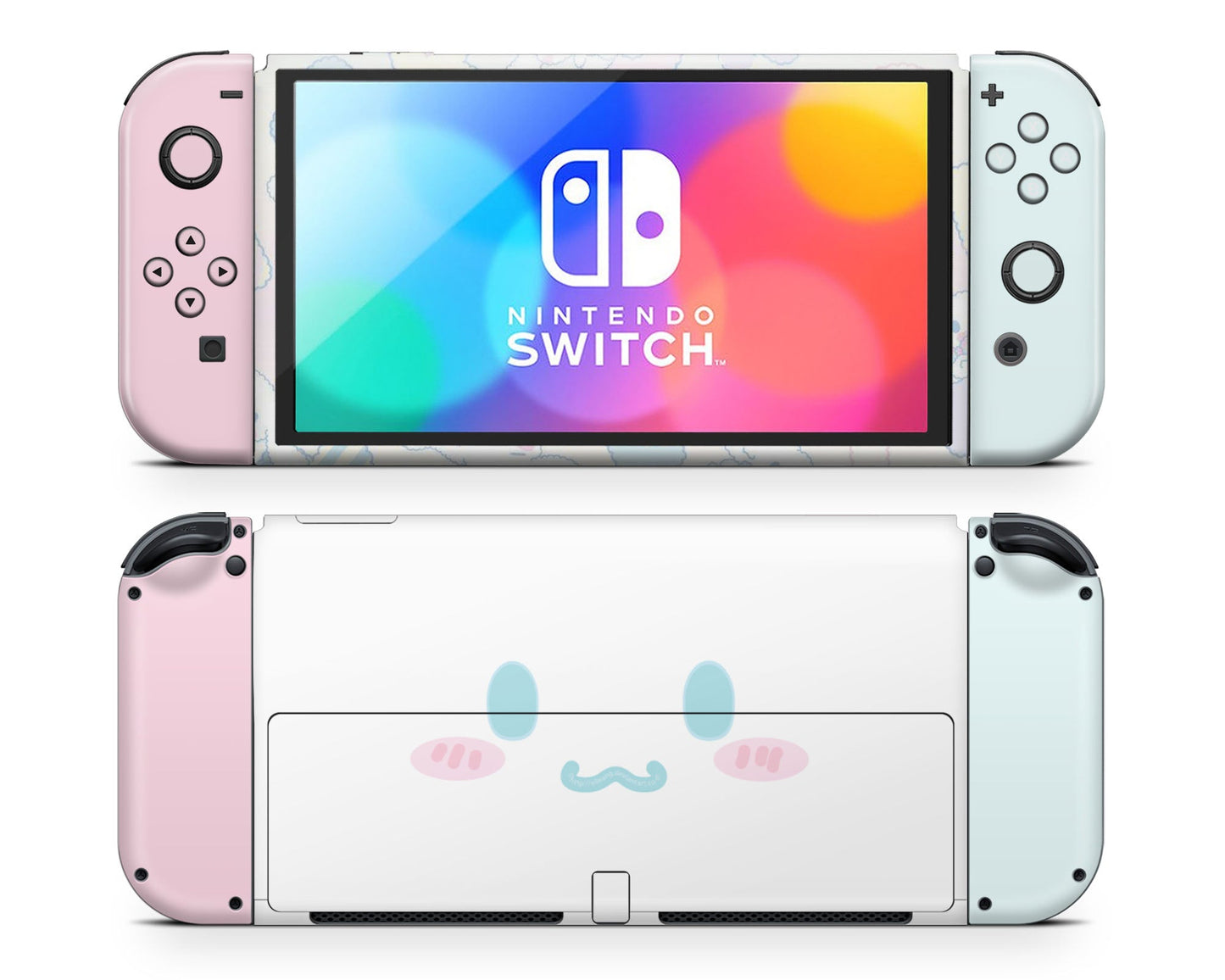 Lux Skins Nintendo Switch OLED Cinnamoroll Cute White Puppy Face Full Set Skins - Anime Cinnamoroll Skin