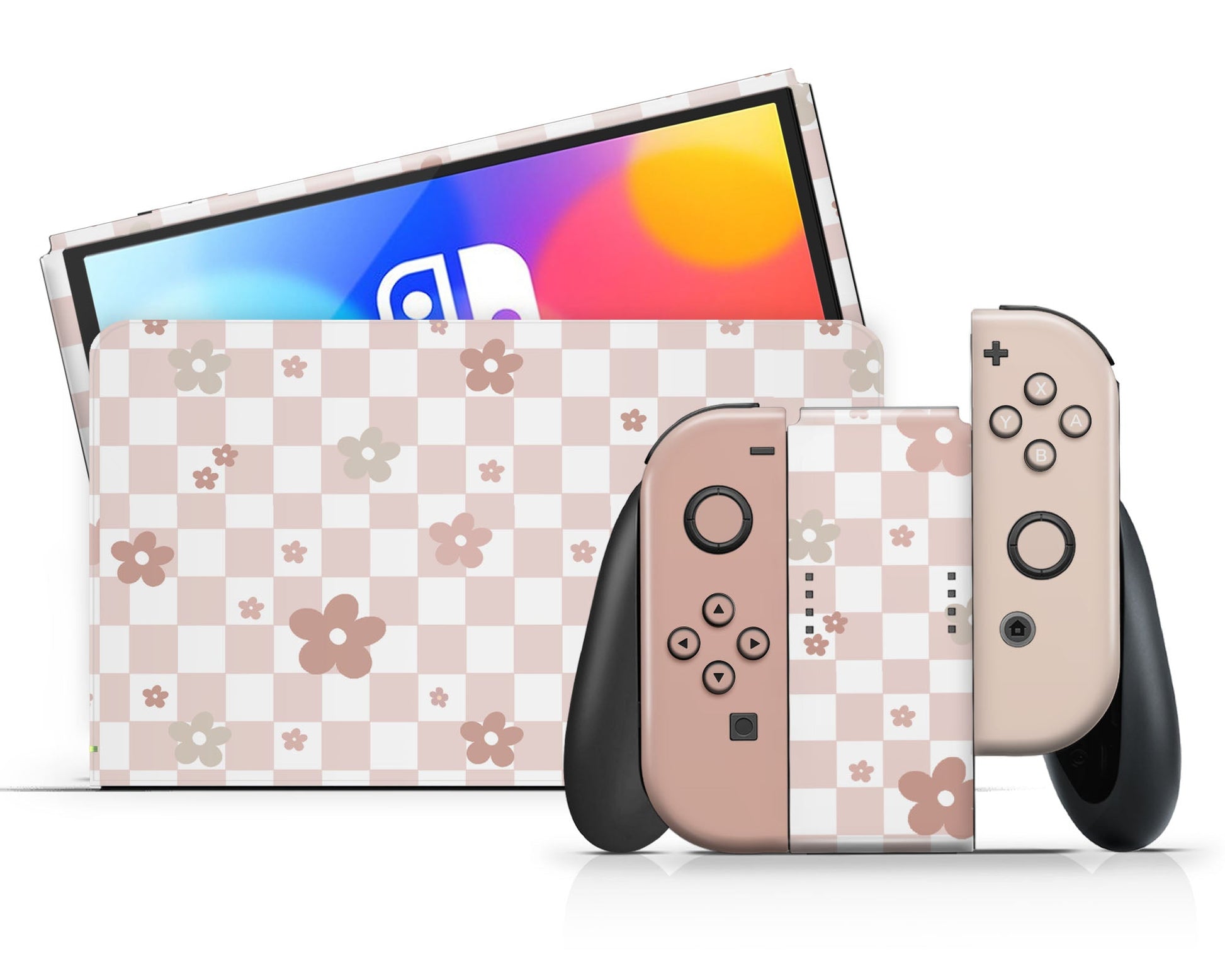 Lux Skins Nintendo Switch OLED Ceramic Rose Danish Pastel Classic no logo Skins - Art Floral Skin