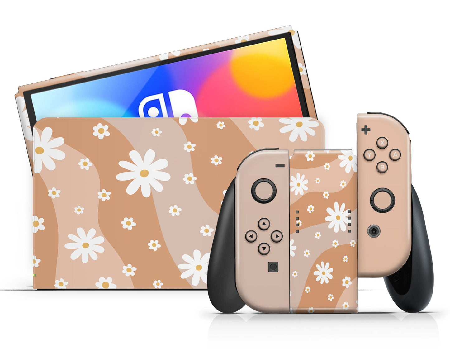 Lux Skins Nintendo Switch OLED Summer Daisy Classic no logo Skins - Art Floral Skin