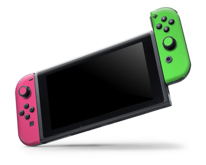 Lux Skins Nintendo Switch OLED Splatoon Pink Green Full Set +Tempered Glass Skins - Pop culture  Skin