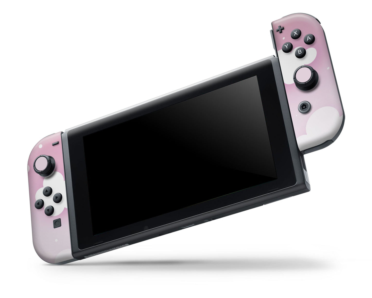 Lux Skins Nintendo Switch OLED Dreamy Pastel Pink Clouds Nintendo logo Skins - Art Clouds Skin