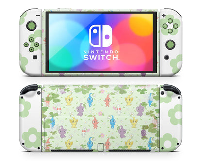 Lux Skins Nintendo Switch OLED Pikmin Green Full Set Skins - Pop culture  Skin