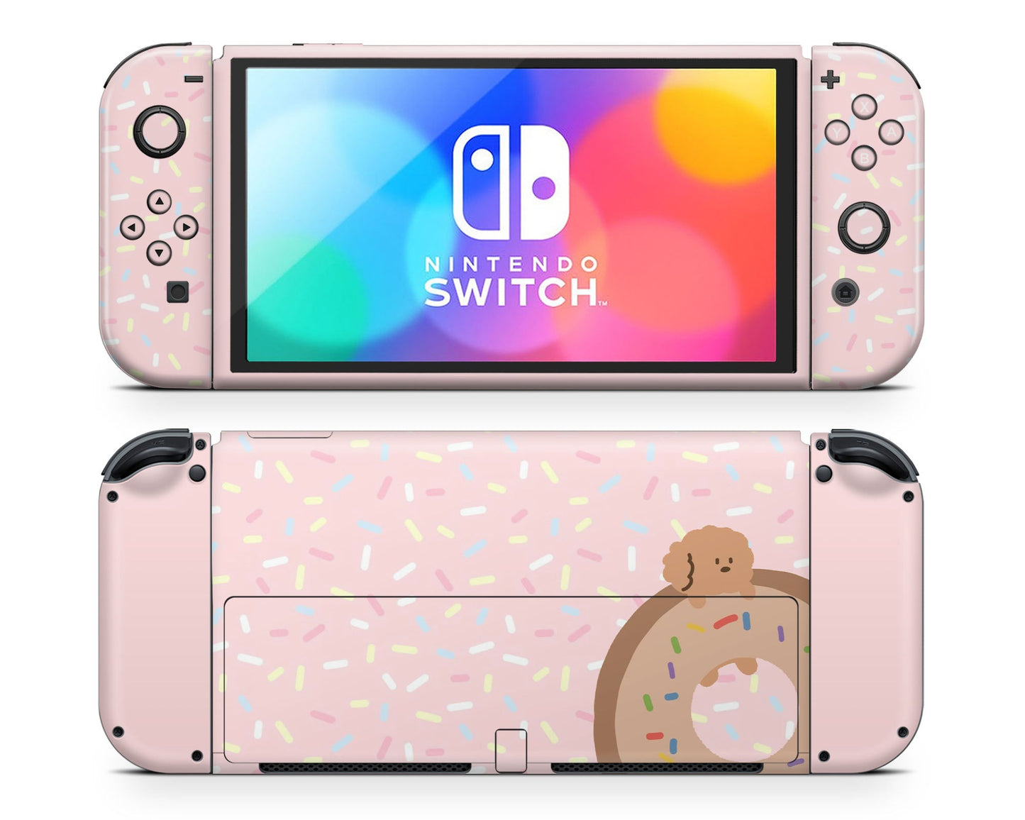 Lux Skins Nintendo Switch OLED Sweet Donut Puppy Full Set Skins - Art Animals Skin