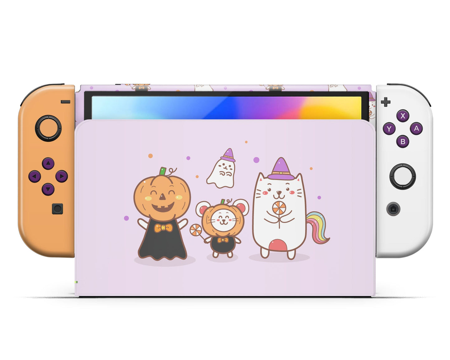 Lux Skins Nintendo Switch OLED Halloween Party Time Joycons Only Skins - Art Cute Skin