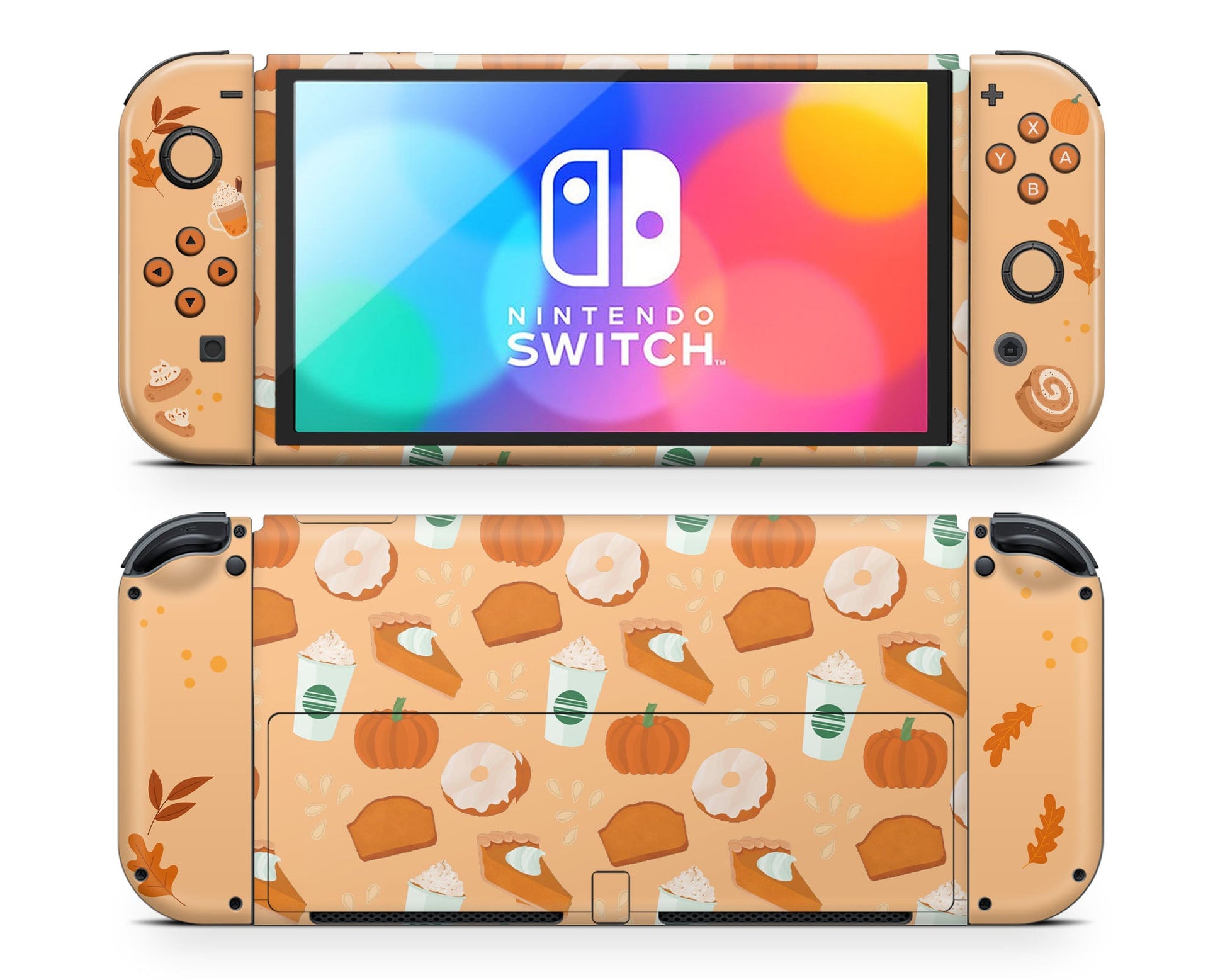 Lux Skins Nintendo Switch OLED Pumpkin Spice & Everything Nice Full Set Skins - Art Artwork Skin