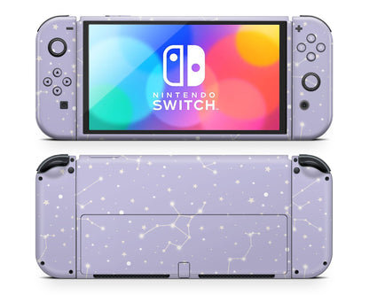 Lux Skins Nintendo Switch OLED Constellation Stargazing Purple Classic no logo Skins - Pattern Galaxy Skin