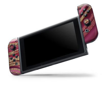 Lux Skins Nintendo Switch OLED Royal Golden Pink Nintendo logo Skins - Pattern  Skin