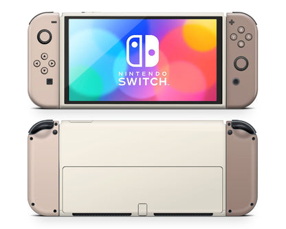 Lux Skins Nintendo Switch OLED Hazelnut Latte Classic no logo Skins - Solid Colours Colour Blocking Skin