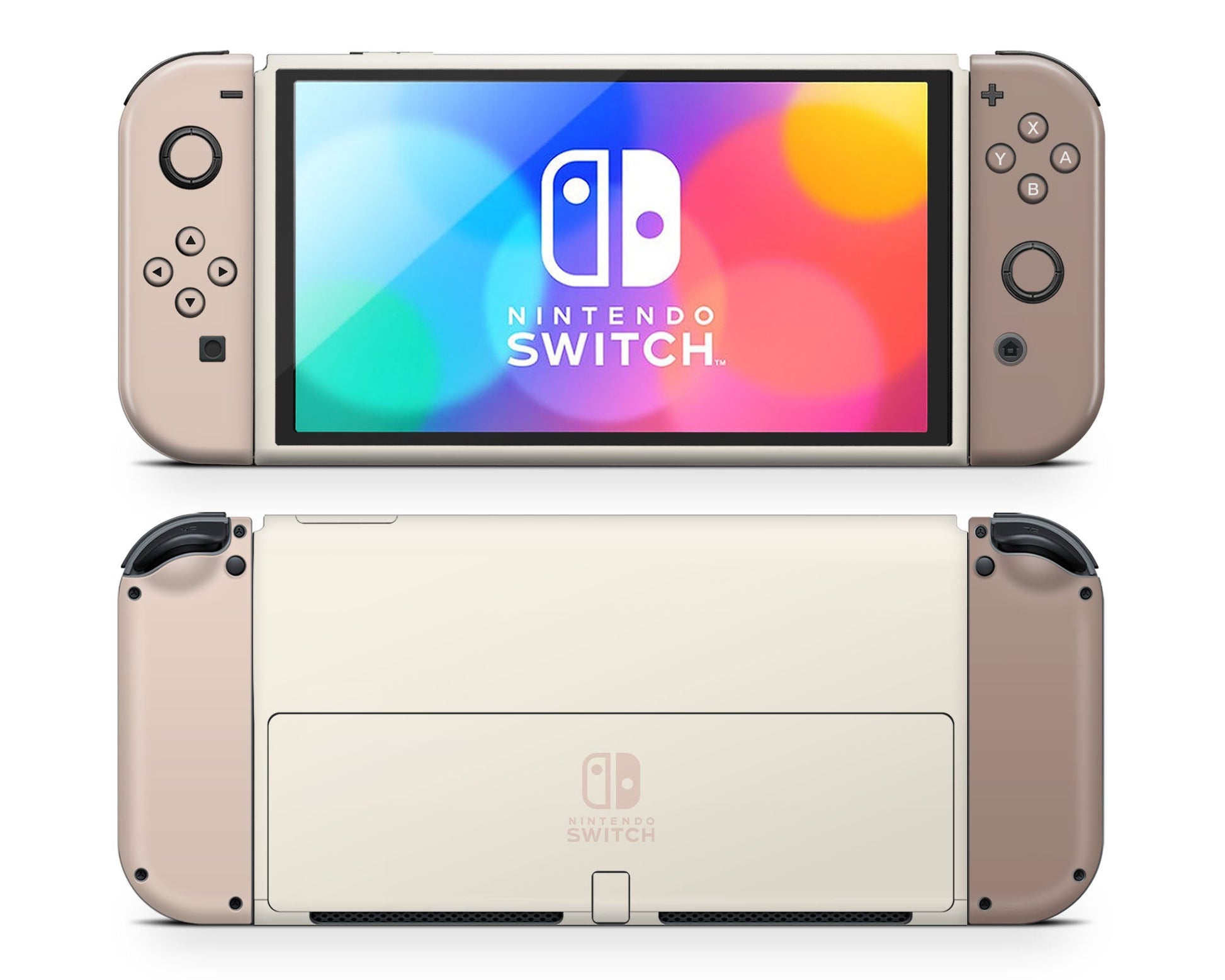 Lux Skins Nintendo Switch OLED Hazelnut Latte Classic no logo Skins - Solid Colours Colour Blocking Skin