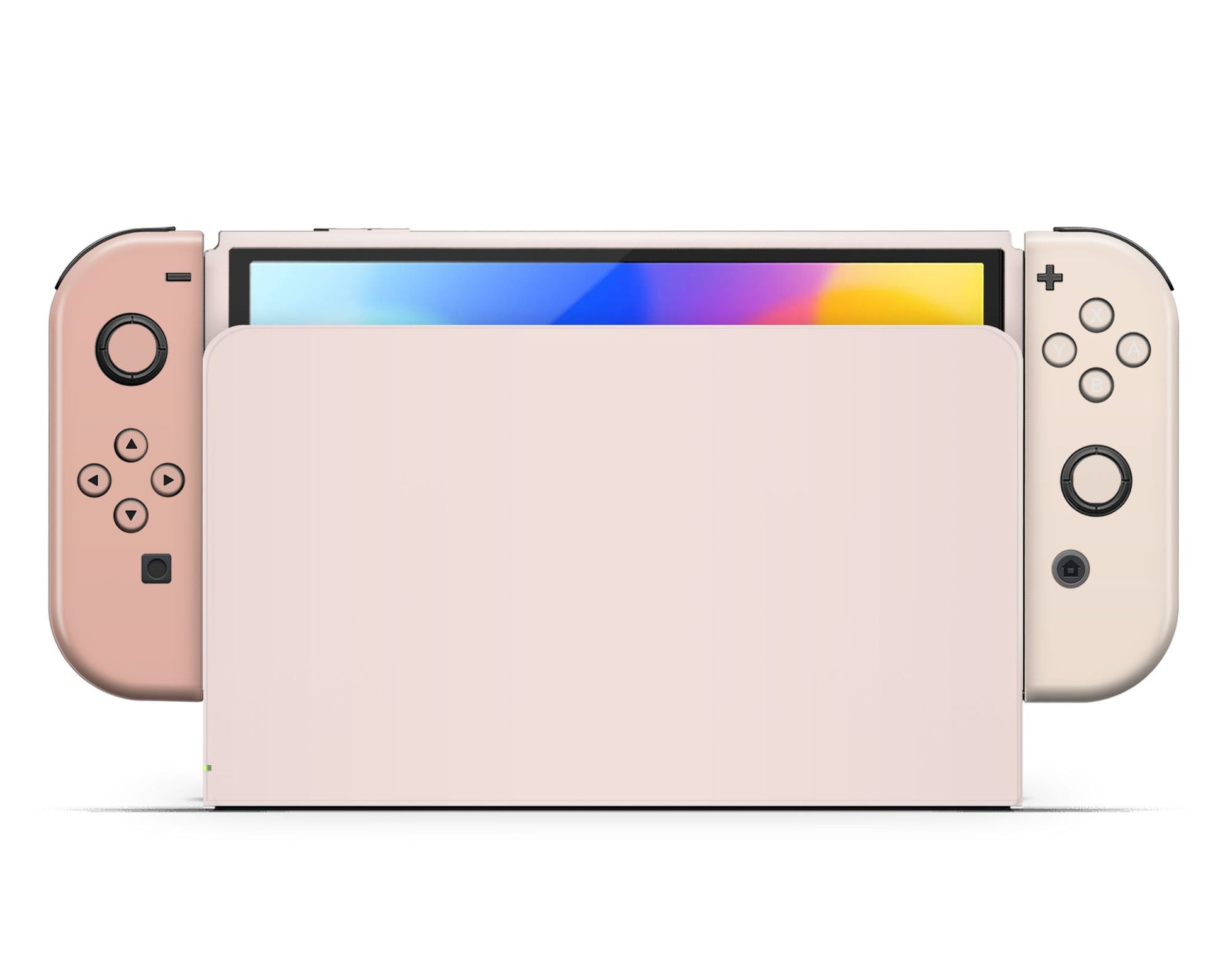 Lux Skins Nintendo Switch OLED Paris Nude Hearts logo Skins - Solid Colours Colour Blocking Skin