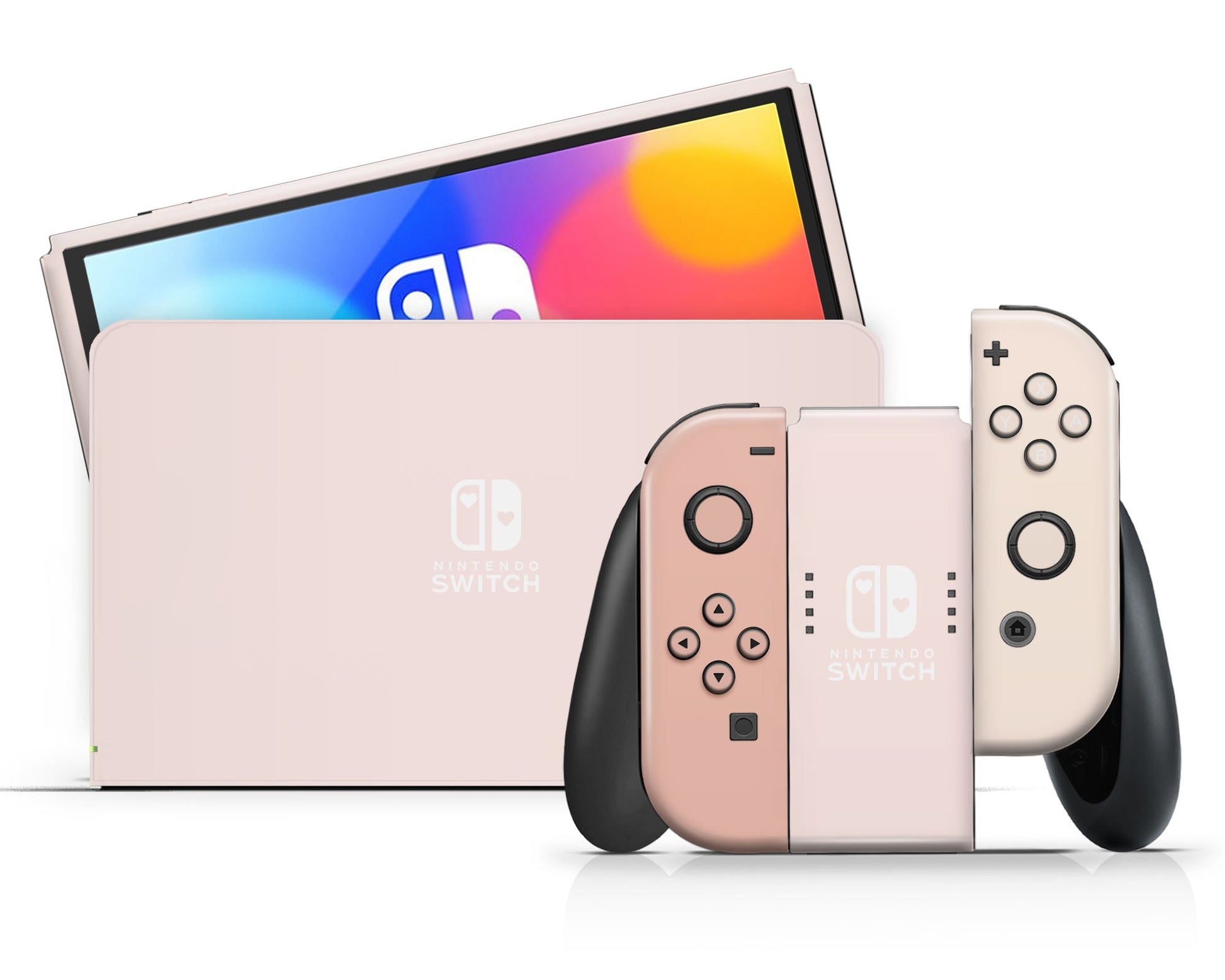 Lux Skins Nintendo Switch OLED Paris Nude Nintendo logo Skins - Solid Colours Colour Blocking Skin