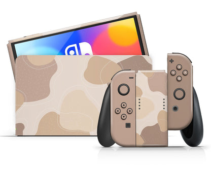 Lux Skins Nintendo Switch OLED Natural Brown Abstract Classic no logo Skins - Pattern Abstract Skin