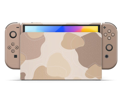 Lux Skins Nintendo Switch OLED Natural Brown Abstract Hearts logo Skins - Pattern Abstract Skin