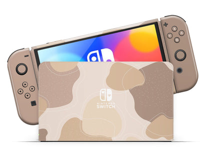 Lux Skins Nintendo Switch OLED Natural Brown Abstract Classic no logo Skins - Pattern Abstract Skin