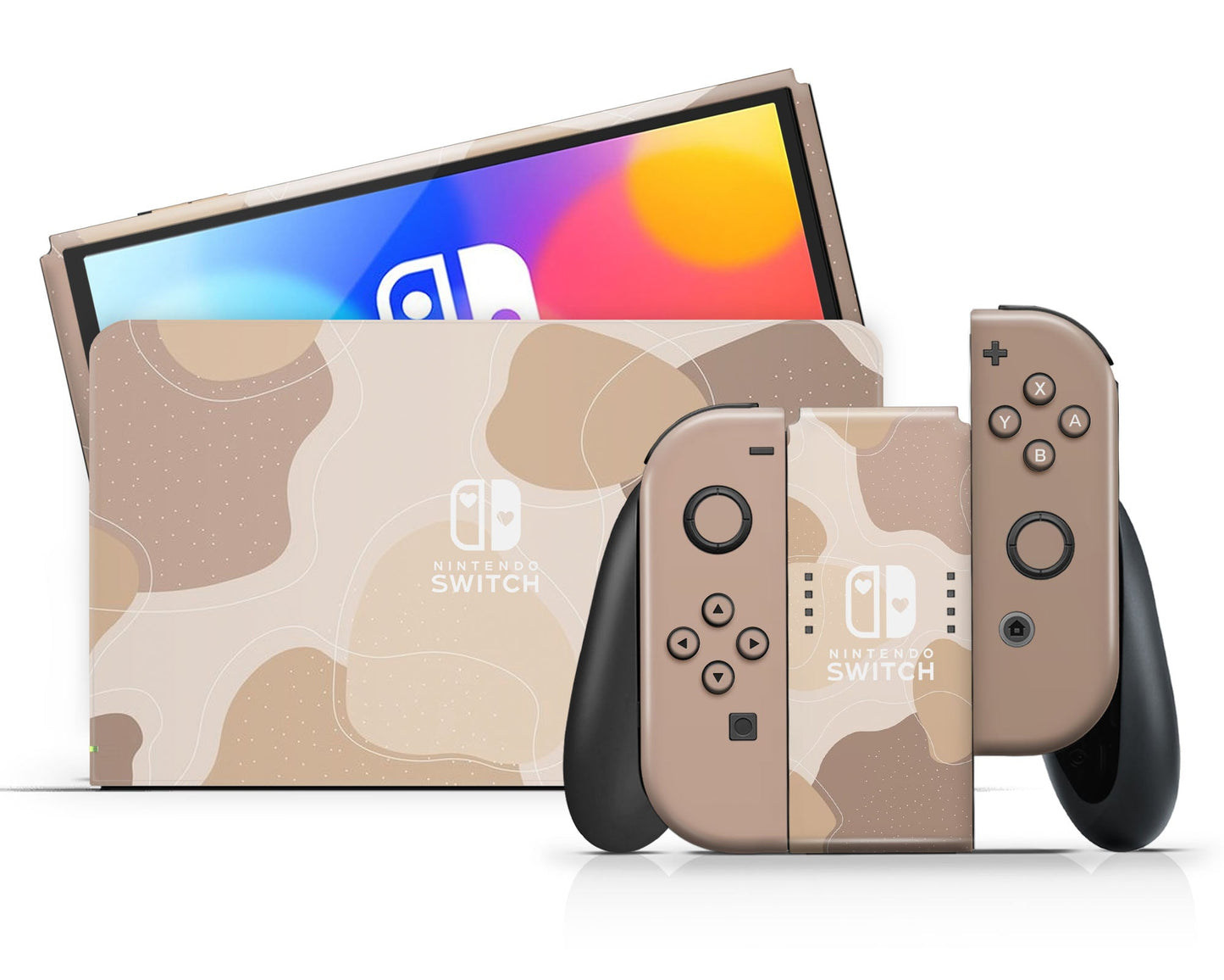 Lux Skins Nintendo Switch OLED Natural Brown Abstract Nintendo logo Skins - Pattern Abstract Skin